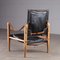 Safari Stuhl aus schwarzem Leder von Kaare Klint, 1960er 5