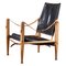Safari Chair in Black Leather by Kaare Klint, 1960s 1