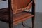 Cognac Brauner Safari Chair aus Leder, Kaare Klint zugeschrieben, 1950er 10