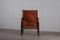 Cognac Brauner Safari Chair aus Leder, Kaare Klint zugeschrieben, 1950er 6