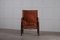 Cognac Brown Leather Safari Chair attributed to Kaare Klint, 1950s, Image 6