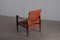 Cognac Brown Leather Safari Chair attributed to Kaare Klint, 1950s 9