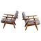 Cigar Easy Chairs Ge 240 en Chêne attribués à Hans J. Wegner, 1950s, Set de 2 1