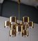 Brass Chandeliers attributed to Holger Johansson, Sweden, 1960s, Image 6