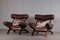 Swedish Easy Chairs with Cowhide by Arne Norell, 1970s, Set of 2 1