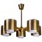 Brass Ceiling Lamp attributed to Holger Johansson, Sweden, 1960s, Image 1