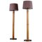 Swedish Brass and Bamboo Floor Lamps attributed to Bergboms, 1970s, Set of 2, Image 1