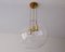 Lámpara colgante sueca de vidrio soplado y latón, años 60, Imagen 6