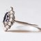 Vintage 18k White Gold Daisy Ring with Sapphire and Diamonds, 1970s 3