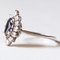 Vintage 18k White Gold Daisy Ring with Sapphire and Diamonds, 1970s, Image 3