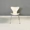 Danish Modern White Chairs of Series 7 attributed to Arne Jacobsen for Fritz Hansen, 1970s, Set of 5, Image 16