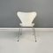 Danish Modern White Chairs of Series 7 attributed to Arne Jacobsen for Fritz Hansen, 1970s, Set of 5 11