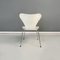 Danish Modern White Chairs of Series 7 attributed to Arne Jacobsen for Fritz Hansen, 1970s, Set of 5, Image 11