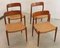 Mid-Century Danish Model 77 Lille Arden Dining Room Chairs by Niels O Möller, 1960s, Set of 4 12
