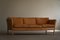 Sofá de tres plazas Stouby danés Mid-Century de cuero marrón coñac, años 70, Imagen 20