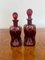 Victorian Ruby Glass Decanters, 1880s, Set of 2 1