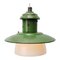 Industrial Green Enamel Opaline Glass Pendant Lights 3