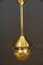 Lámpara colgante Art Déco con pantalla de vidrio tallado original, Viena, años 20, Imagen 10