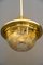 Lámpara colgante Art Déco con pantalla de vidrio tallado original, Viena, años 20, Imagen 9