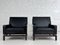 Armchairs in Chrome and Black Leatherette, 1950s, Set of 2, Image 2