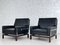 Armchairs in Chrome and Black Leatherette, 1950s, Set of 2 1