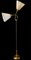 Two-Arm Floor Lamp with Pleated Shades, Image 9