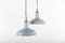 Hellblaue Emaille Lampe von Simplex 7