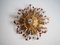 Golden Leaf Ceiling Lamp with Glass Flowers by Banci Firenze, 1990s 9