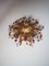 Golden Leaf Ceiling Lamp with Glass Flowers by Banci Firenze, 1990s 8