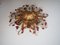Golden Leaf Ceiling Lamp with Glass Flowers by Banci Firenze, 1990s 7