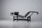 Vintage LC4 Lounge Chair in Balck Leather by Le Corbusier & Pierre Jeanneret for Cassina, 1980s 4