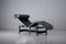 Vintage LC4 Lounge Chair in Balck Leather by Le Corbusier & Pierre Jeanneret for Cassina, 1980s 6