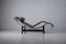 Vintage LC4 Lounge Chair in Balck Leather by Le Corbusier & Pierre Jeanneret for Cassina, 1980s 1