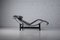 Vintage LC4 Sessel aus Schwarzem Leder von Le Corbusier & Pierre Jeanneret für Cassina, 1980er 1