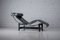 Vintage LC4 Lounge Chair in Balck Leather by Le Corbusier & Pierre Jeanneret for Cassina, 1980s 3