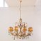 Large Burnished 8-Light Chandelier with Lampshades, 1990s 3