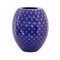 Handgefertigte Vase aus blauem Muranoglas mit künstlerischen Verzierungen aus Blattgold im Stil von Barovier, Italien 1