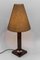 Art Deco Table Lamp in Walnut and Fabric Shade, Vienna, 1920s 7