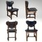 SBrutalist Oak and Leather Dining Chairs, 1960s, Set of 4 1
