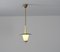 Vintage Italian Pendant Lamp in Brass and Opaline Glass, 1950s 4
