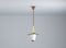 Vintage Italian Pendant Lamp in Brass and Opaline Glass, 1950s 5