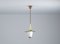 Vintage Italian Pendant Lamp in Brass and Opaline Glass, 1950s, Image 5