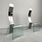 Chaises Architecturales Brutalistes Postmodernes en Verre et Acier, 1990s, Set de 2 1