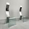 Postmoderne Brutalistische Stühle aus Glas & Stahl, 1990er, 2er Set 1