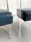 Vintage Acrylic Glass and Blue Leatherette Barrel Armchairs, 1970s, Set of 2 5