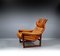 Lounge Chair in Mahogany and Cognac Leather by Coja, 1980s 7