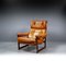 Lounge Chair in Mahogany and Cognac Leather by Coja, 1980s 1