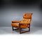 Lounge Chair in Mahogany and Cognac Leather by Coja, 1980s 4
