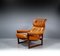 Lounge Chair in Mahogany and Cognac Leather by Coja, 1980s, Image 4