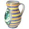 Ceramic Jug or Pitcher with White Bue Yellow Color Gubbio, Italy, 1960s 1